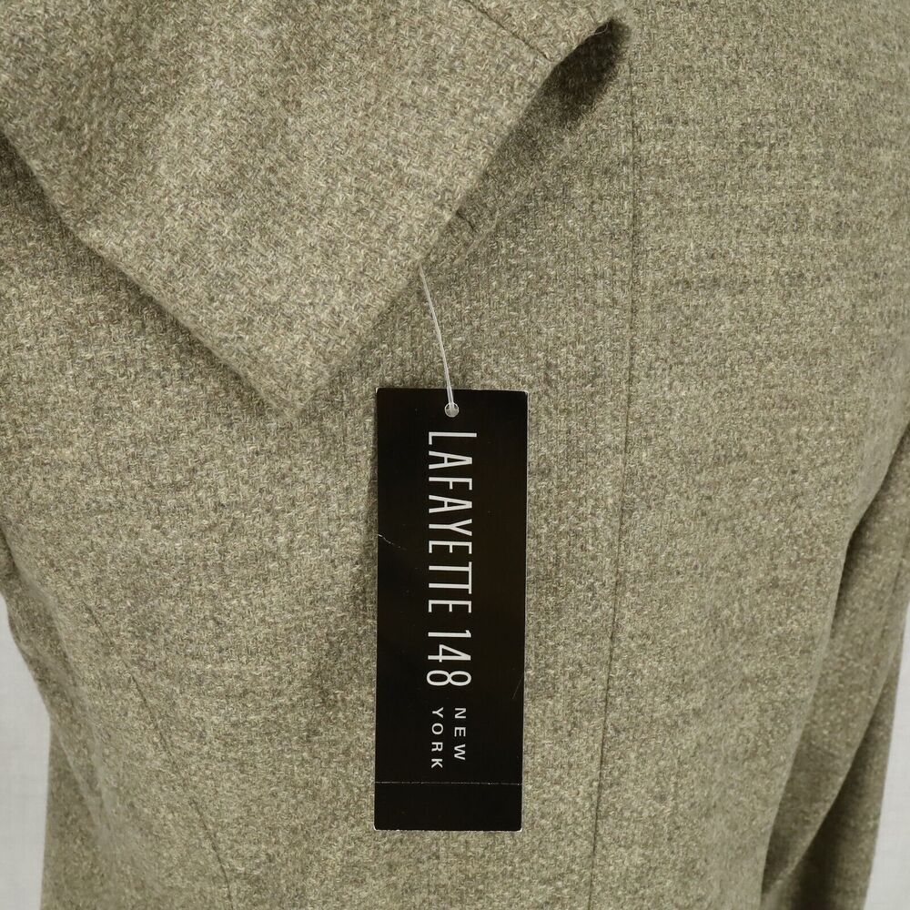 Lafayette 148 Jacket Womens 4 Beige Green Wool Cashmere Blend Lined Blazer New - Picture 12 of 16